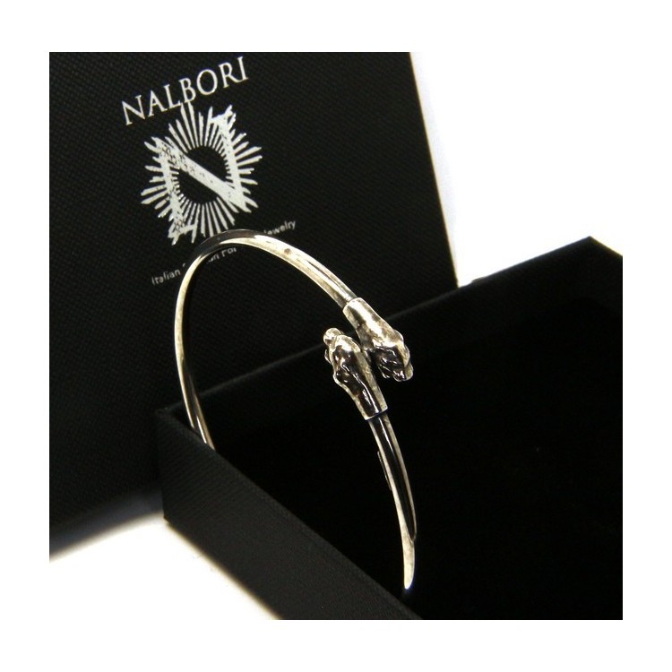 RMB|ARGENTO 925 : Bracciale uomo o donna schiava aperto PUMA brunito - Simboli di Nalbori