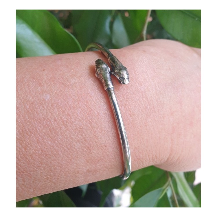 RMB|SILVER 925: Bracelet man or woman slave opened PUMA burnished - Symbols of Nalbori