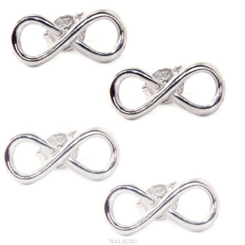 RMB|orecchini uomo e donna in argento 925 perno e farfallina con simbolo dell'infinito
