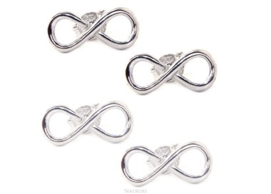 RMB|orecchini uomo e donna in argento 925 perno e farfallina con simbolo dell'infinito