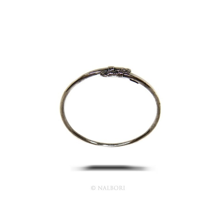 RMB|ARGENTO 925 : Bracciale uomo o donna schiava aperto SERPENTE brunito - Simboli di Nalbori