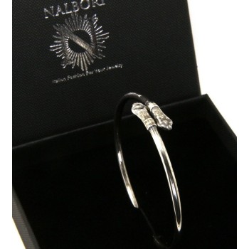 RMB|ARGENTO 925 : Bracciale uomo o donna schiava aperto SERPENTE brunito - Simboli di Nalbori