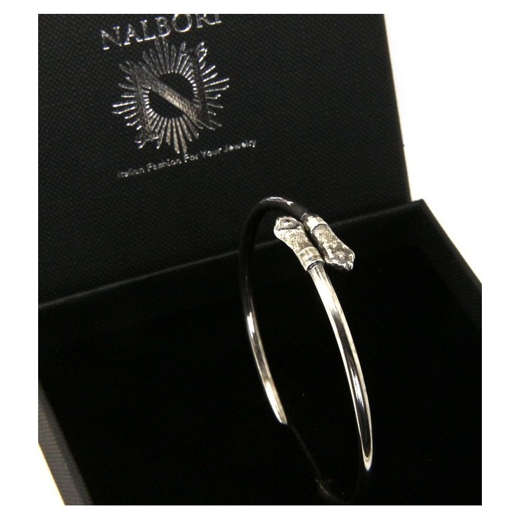 RMB|ARGENTO 925 : Bracciale uomo o donna schiava aperto SERPENTE brunito - Simboli di Nalbori