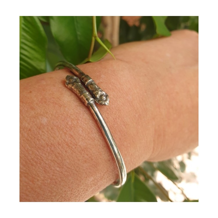 RMB|SILVER 925: Bracelet man or woman slave opened SNAKE burnished - Symbols of Nalbori
