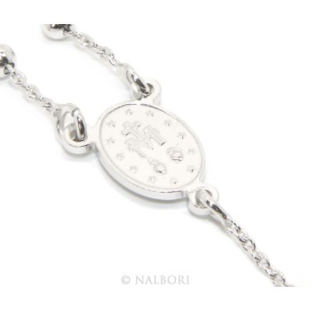 RMB|Collana rosario uomo o donna in Argento 925 palline 3 mm croce liscia chiaro N2_co_ro_30A