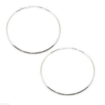RMB|925: Women's earrings anelle circles classic smooth bushings 71 mm light silver
