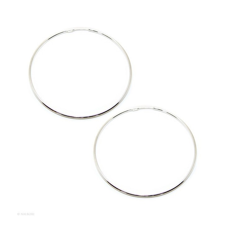 RMB|925: Women's earrings anelle circles classic smooth bushings 71 mm light silver