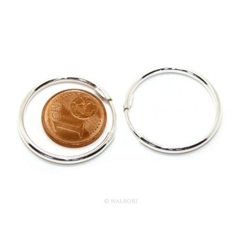 RMB|Argento 925 : orecchini donna anelle cerchi boccole lisce classiche 30 mm argento chiaro