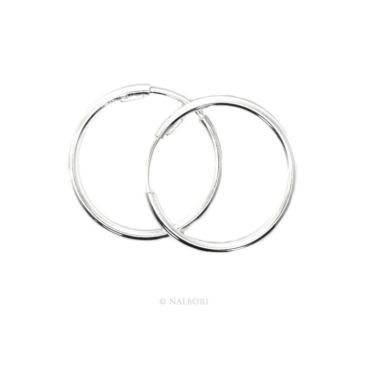 RMB|925: earrings woman anelle circles classic smooth bushings 30 mm light silver