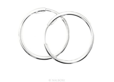 RMB|925: earrings woman anelle circles classic smooth bushings 30 mm light silver