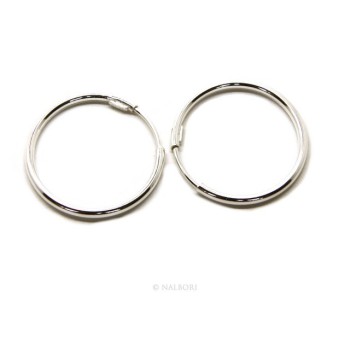RMB|Argento 925 : orecchini donna anelle cerchi boccole lisce classiche 30 mm argento chiaro