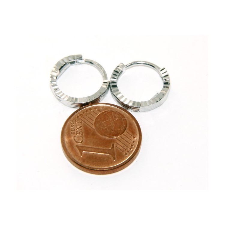 RMB|Silver 925: Men's and Women's Snapshot Earrings, geometric striped 12mm (1 pair)