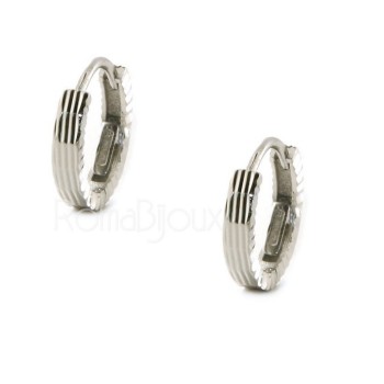 RMB|Silver 925: Men's and Women's Snapshot Earrings, geometric striped 12mm (1 pair)