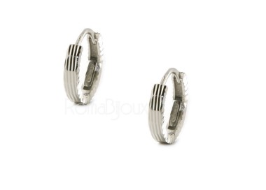 RMB|Silver 925: Men's and Women's Snapshot Earrings, geometric striped 12mm (1 pair)