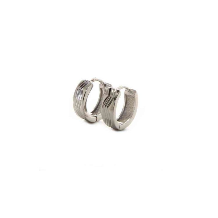RMB|Argento 925 : orecchini massicci a scattino uomo e donna zig zag 12mm (1 paio)