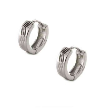 RMB|Silver 925: Men's and Women's Snaps Earrings Zig Zag 12mm (1 pair)