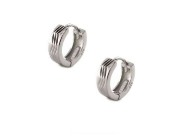 RMB|Silver 925: Men's and Women's Snaps Earrings Zig Zag 12mm (1 pair)