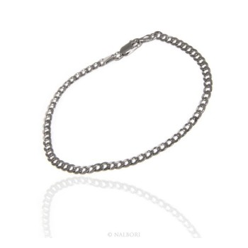 RMB|SILVER 925 rhodium plated male cuff bracelet 3 mm long 18 cm long