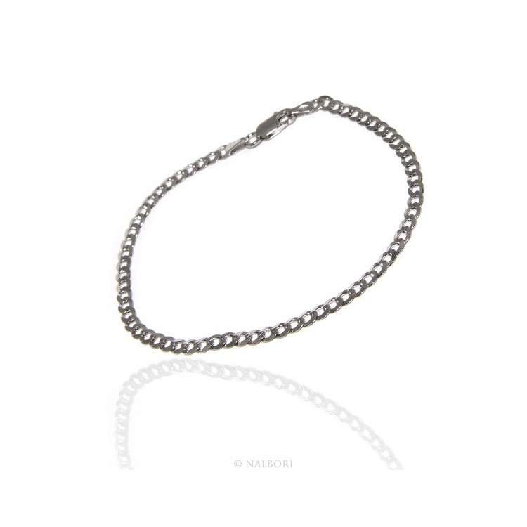 RMB|SILVER 925 rhodium plated male cuff bracelet 3 mm long 18 cm long