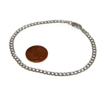 RMB|SILVER 925 rhodium plated male cuff bracelet 3 mm long 18 cm long