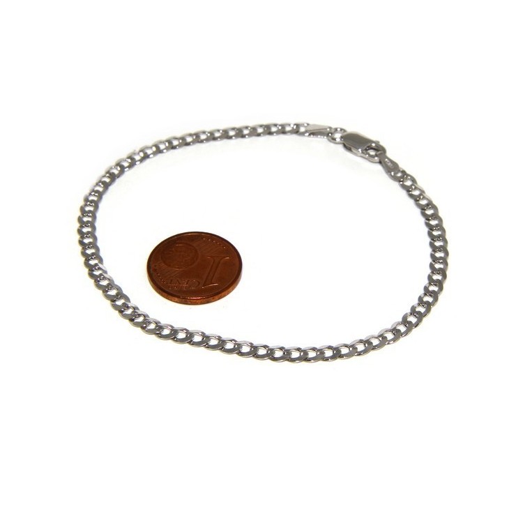 RMB|SILVER 925 rhodium plated male cuff bracelet 3 mm long 18 cm long