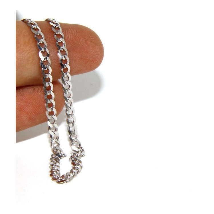 RMB|SILVER 925 rhodium plated male cuff bracelet 3 mm long 18 cm long