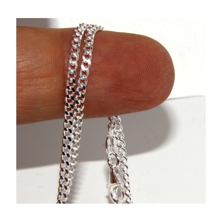 RMB|SILVER 925: Necklace Necklace 50 or 60cm Man Woman Diameter Diamond 2mm Light Bleached