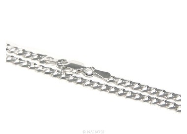 RMB|ARGENTO 925 : Girocollo collana o bracciale uomo donna grumetta diamantata 3mm chiara sbiancata