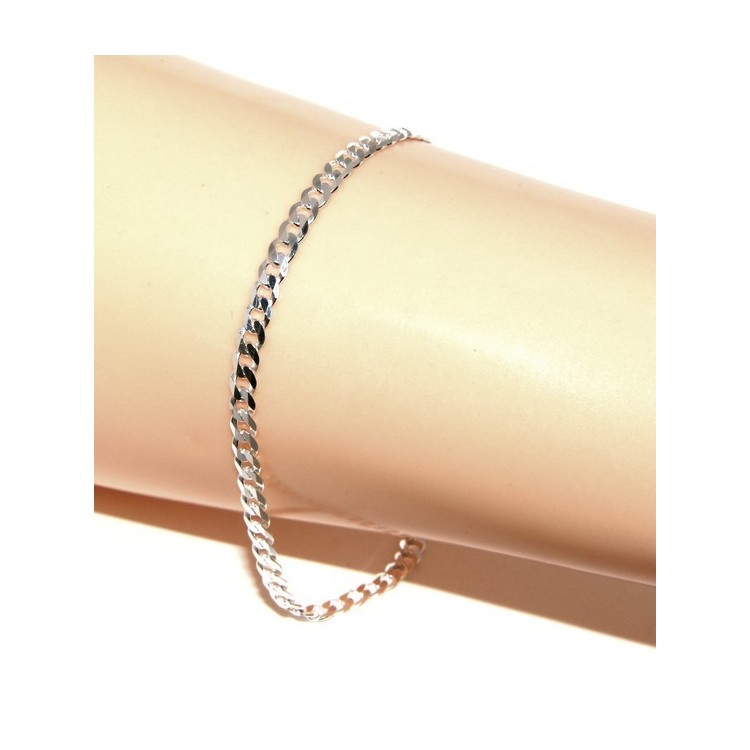 RMB|ARGENTO 925 : Girocollo collana o bracciale uomo donna grumetta diamantata 3mm chiara sbiancata