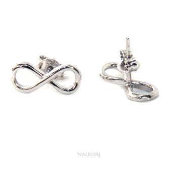 RMB|orecchini uomo e donna in argento 925 perno e farfallina con simbolo dell'infinito