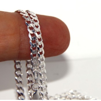 RMB|SILVER 925: Men's Necklace Necklace or Bracelet Women's Diamond Blush Diamond Dial 3mm Light Bleached