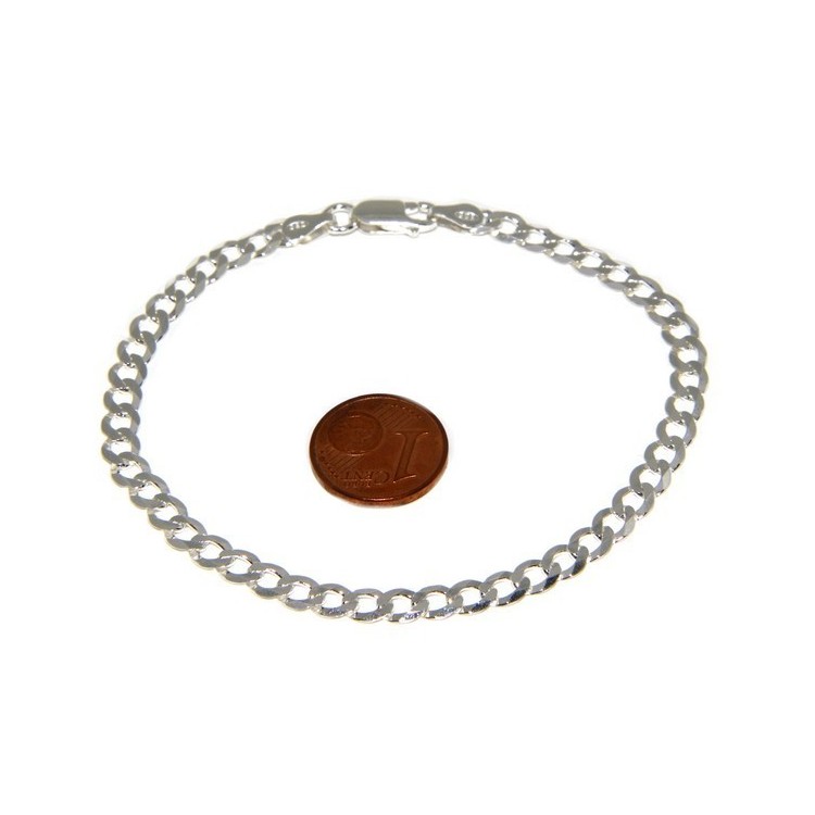 RMB|SILVER 925: Necklace or Man's Bracelet Women's Bracelet Diameter 4.5mm Light Bleached