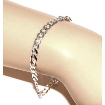 RMB|ARGENTO 925 : Girocollo collana o bracciale uomo donna grumetta diamantata 4,5mm chiara sbiancata