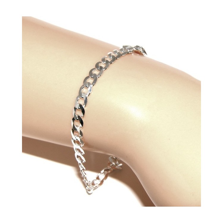 RMB|ARGENTO 925 : Girocollo collana o bracciale uomo donna grumetta diamantata 4,5mm chiara sbiancata
