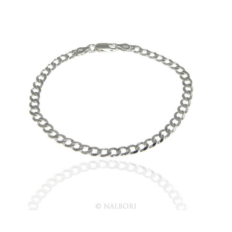 RMB|ARGENTO 925 : Girocollo collana o bracciale uomo donna grumetta diamantata 4,5mm chiara sbiancata