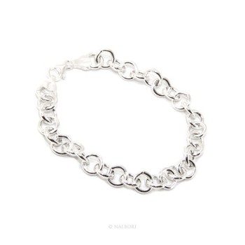 RMB|ARGENTO 925 : Girocollo collana o bracciale donna maglia tonda giotto chiara sbiancata