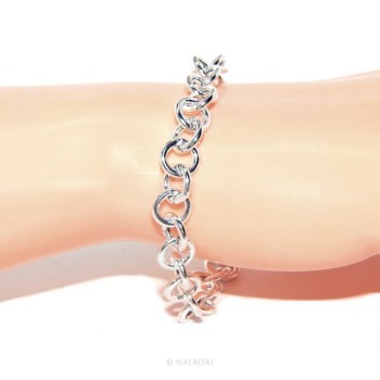 RMB|ARGENTO 925 : Girocollo collana o bracciale donna maglia tonda giotto chiara sbiancata