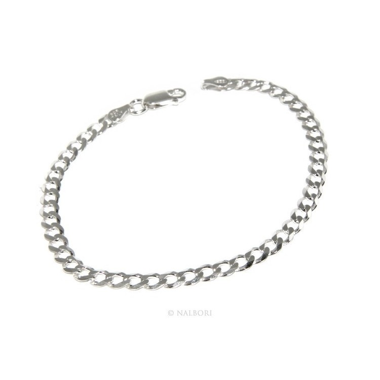 RMB|ARGENTO 925 : Girocollo collana o bracciale uomo donna grumetta diamantata 4mm chiara sbiancata