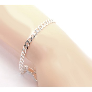 RMB|SILVER 925: Necklace or Man's Bracelet Women's Bracelet Diameter 4 mm Light Bleached