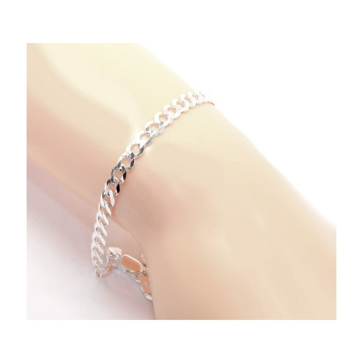 RMB|ARGENTO 925 : Girocollo collana o bracciale uomo donna grumetta diamantata 4mm chiara sbiancata