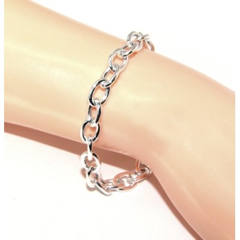 RMB|SILVER 925: Choker necklace or bracelet clear oval rings women bleached