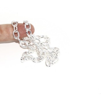 RMB|SILVER 925: Choker necklace or bracelet clear oval rings women bleached