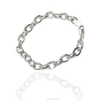 RMB|SILVER 925: Choker necklace or bracelet clear oval rings women bleached