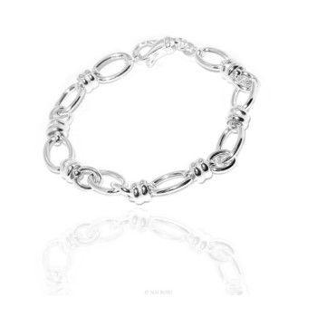 RMB|SILVER 925 Clear Oval Knit Woman Bracelet and Washers 17.50 cm