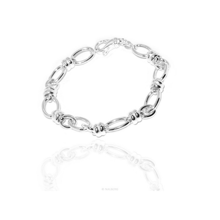RMB|SILVER 925 Clear Oval Knit Woman Bracelet and Washers 17.50 cm