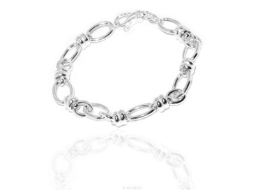 RMB|SILVER 925 Clear Oval Knit Woman Bracelet and Washers 17.50 cm