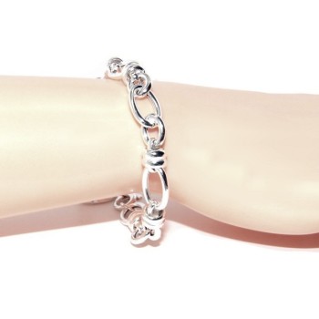 RMB|SILVER 925 Clear Oval Knit Woman Bracelet and Washers 17.50 cm