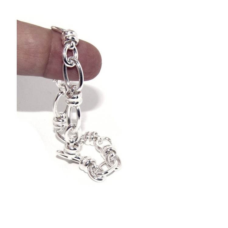 RMB|SILVER 925 Clear Oval Knit Woman Bracelet and Washers 17.50 cm