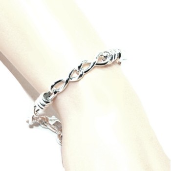 RMB|ARGENTO 925 chiaro bracciale donna infinito e rondelle 17,50 cm