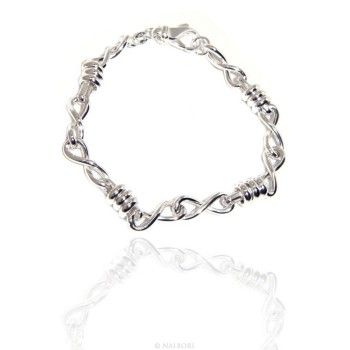 RMB|ARGENTO 925 chiaro bracciale donna infinito e rondelle 17,50 cm